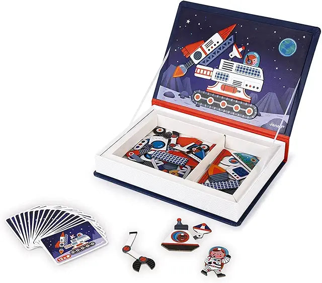 Janod MagnetiBook Universe 70 piece magnetic educational game space kids ages 3+