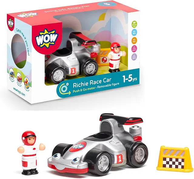 WOW Toys Richie Race Car Playset friction powered toddler vehicle toy ages 1-5