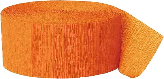 Premium Orange Crepe Paper Streamer - 81 ft (1 Pc)