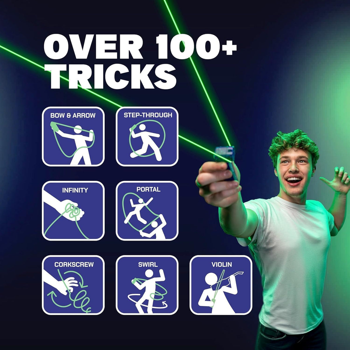 ZipString Luma - The Patented Glow-in-The-Dark Toy That Flies a Loop of String, Creates Endless Shapes and Tricks Built-in LED for Glowing Fun. Perfect STEM Gift and Fidget Toy