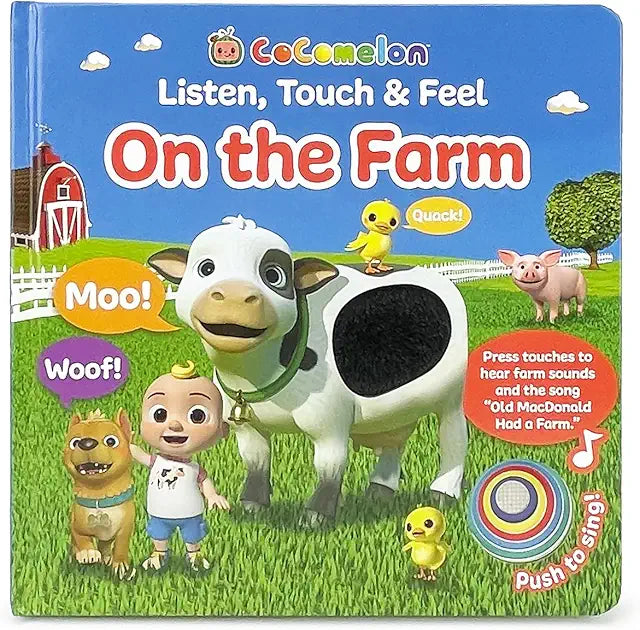 CoComelon Listen Touch Feel on the Farm interactive sensory board book babies toddlers