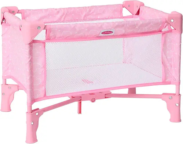 Madame Alexander Pack and Play Doll Crib Pink Hearts doll accessory