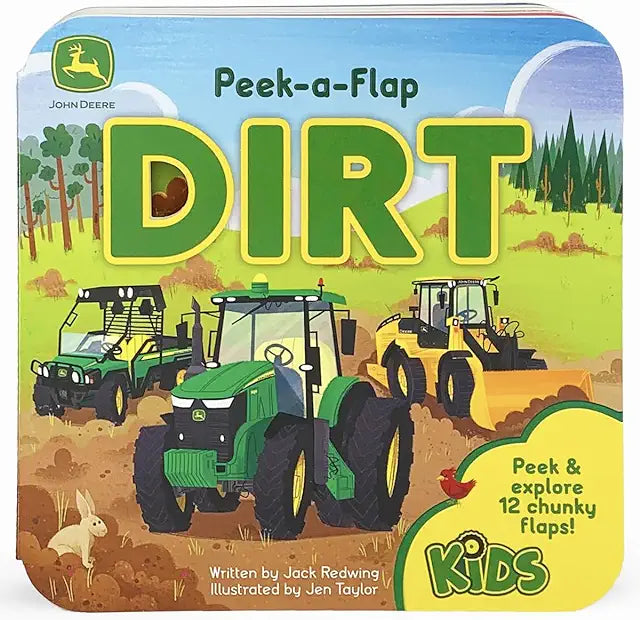 John Deere Kids Peek-a-Flap Dirt lift-a-flap board book tractor farmers toddlers