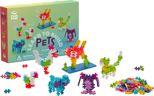 Plus-Plus Learn to Build Pets 275 piece interlocking building blocks STEM toy for kids