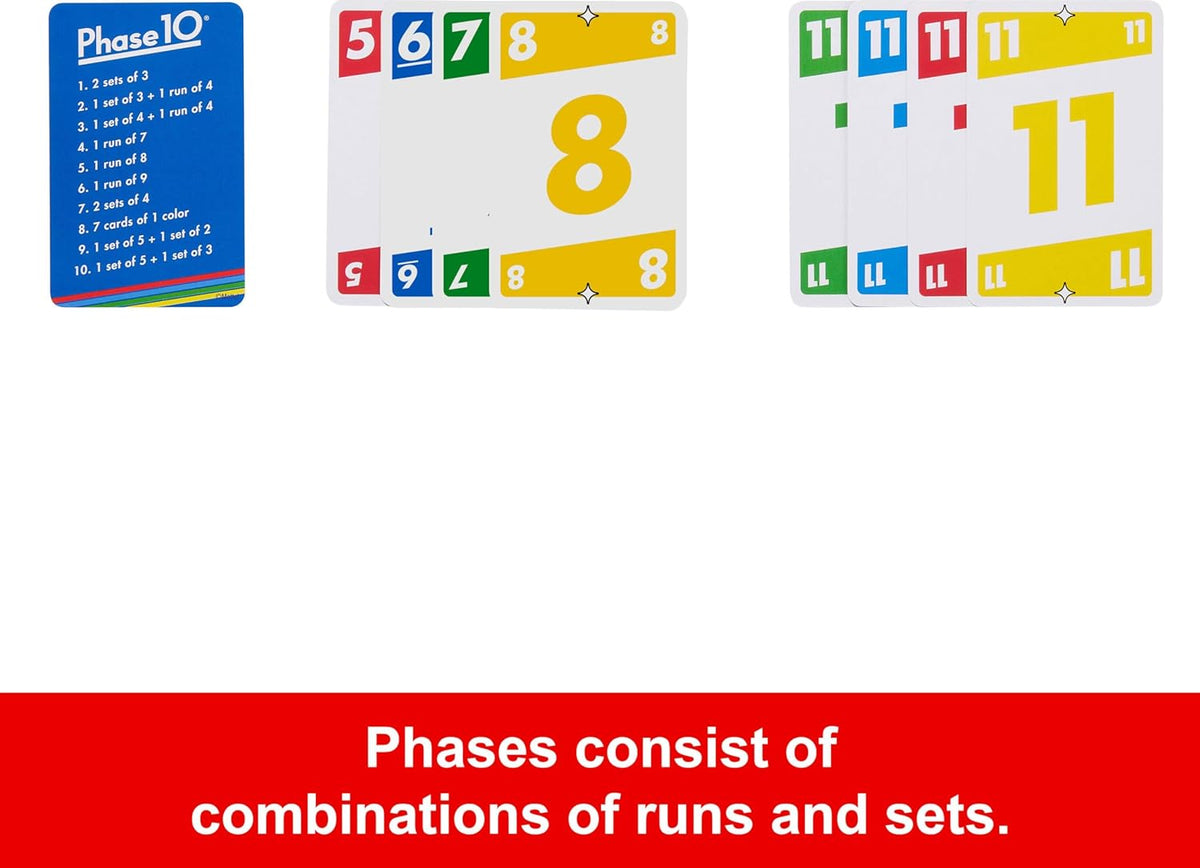 Phase 10 Card Game with 108 Cards, Makes a Great Gift for Kids