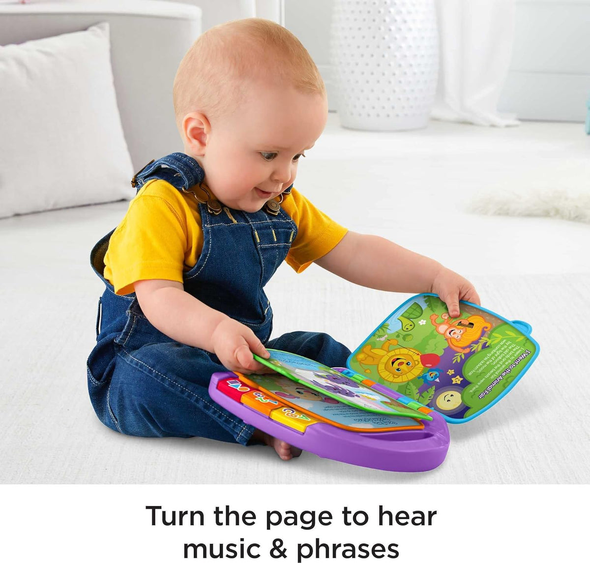 Learning Toy Laugh & Learn Storybook Rhymes Musical Book with Lights & Sounds for Infants Ages 6+ Months - Fisher-Price Baby