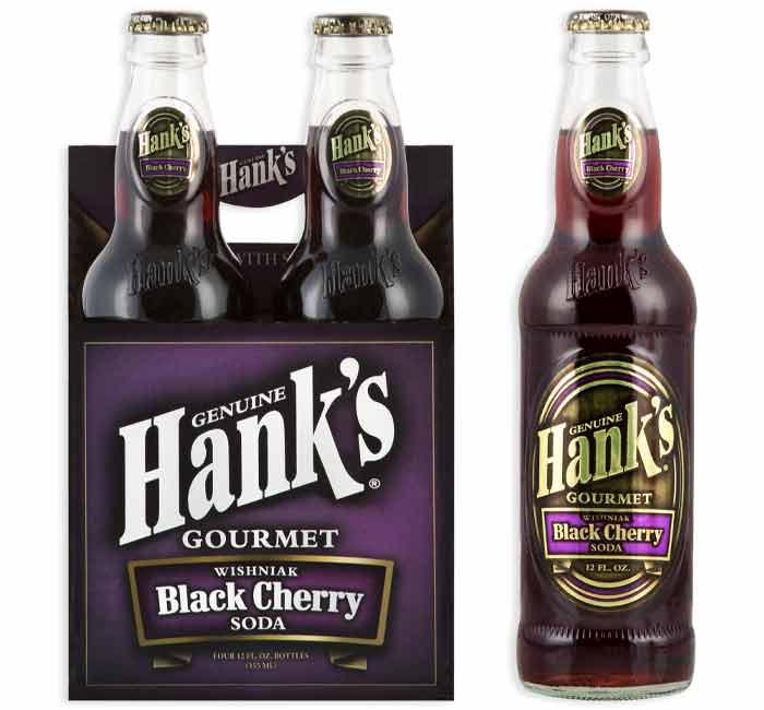 Hank's Black Cherry Soda - 12 oz Glass Bottle - Premium Craft Soda