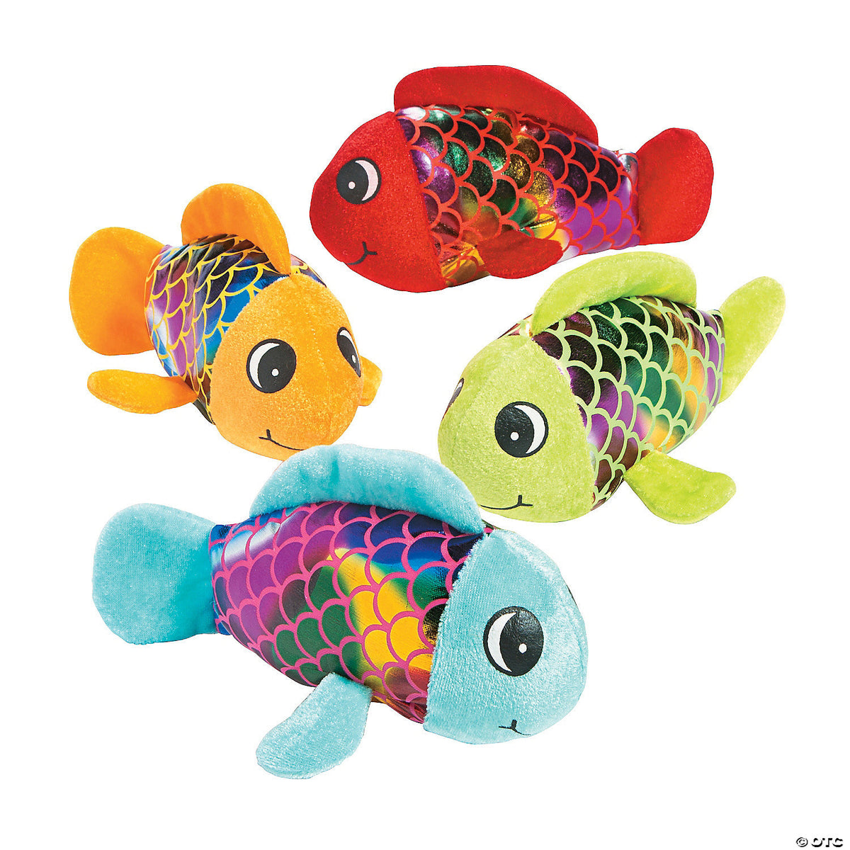 8 1/2" Assorted Bright Colors Shiny Scales Stuffed Fish (Assorted Colors, 1 Piece)