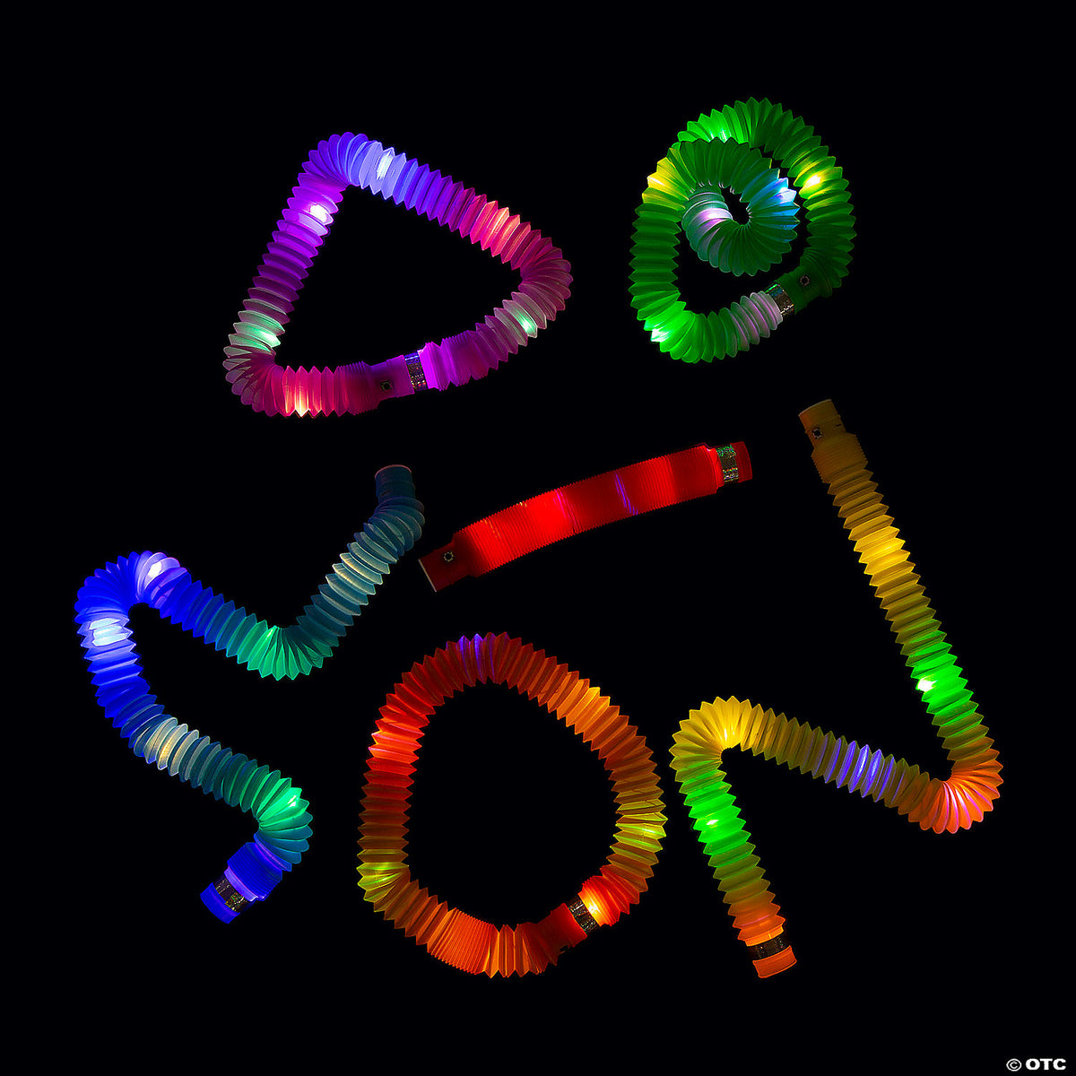 8" Super Sensory Light-Up Plastic Fidget Tubes (Assorted Colors, 1 Piece)