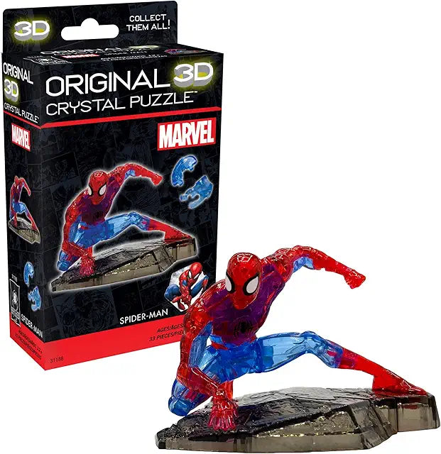 BePuzzled Marvel Spider-Man 3D crystal puzzle interlocking display collectible