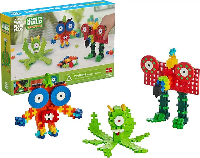 Plus-Plus Learn to Build Creatures 240 piece interlocking building blocks STEM toy for kids