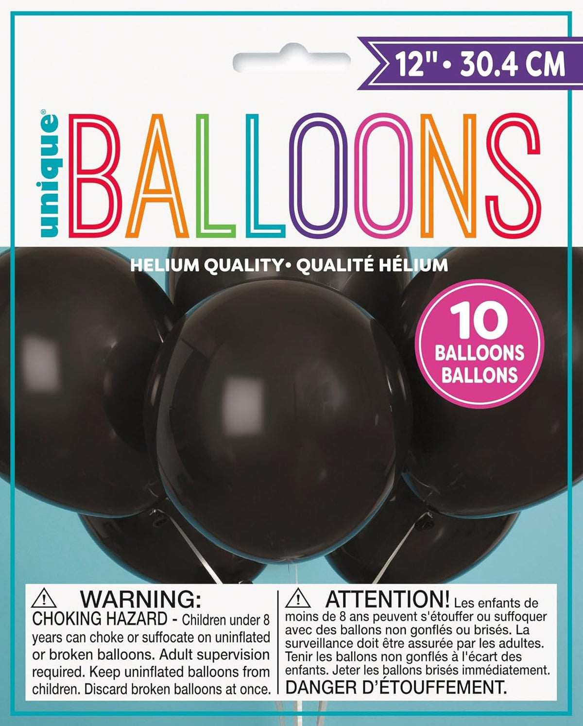 Jet Black Latex Balloons, 12&quot; (10-Pack) - Premium-Quality &amp; Vibrant Party Decorations