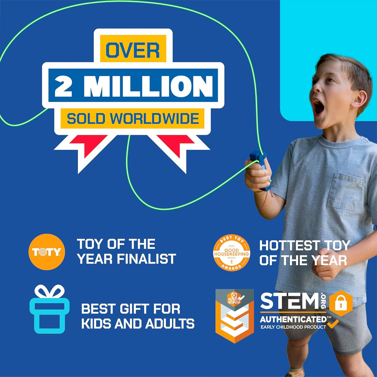 ZipString Original - As Seen on Shark Tank - Classic Rope Launcher Toy, Perfect for Kids & Adults - Fly a String Loop in The Air for Endless Tricks & Fun, Wonderment Awaits - Fidget Toy STEM Toy