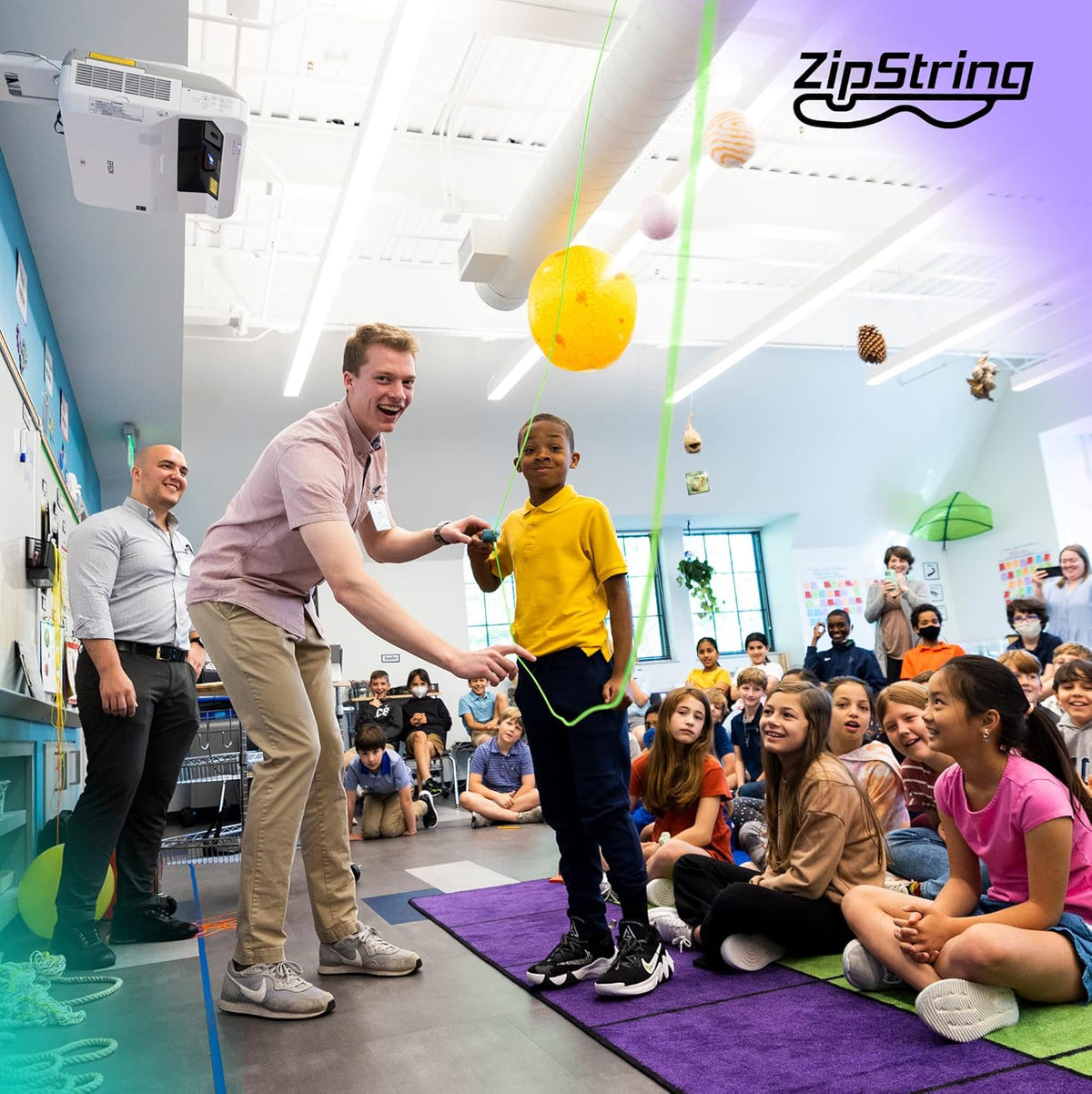 ZipString Replacement Strings - Pack of 3 - Highly Fluorescent Fidget Toy Ropes - Green, Yellow & Pink - Short, Medium & Long Sizes - As Seen on Shark Tank - Device Not Included