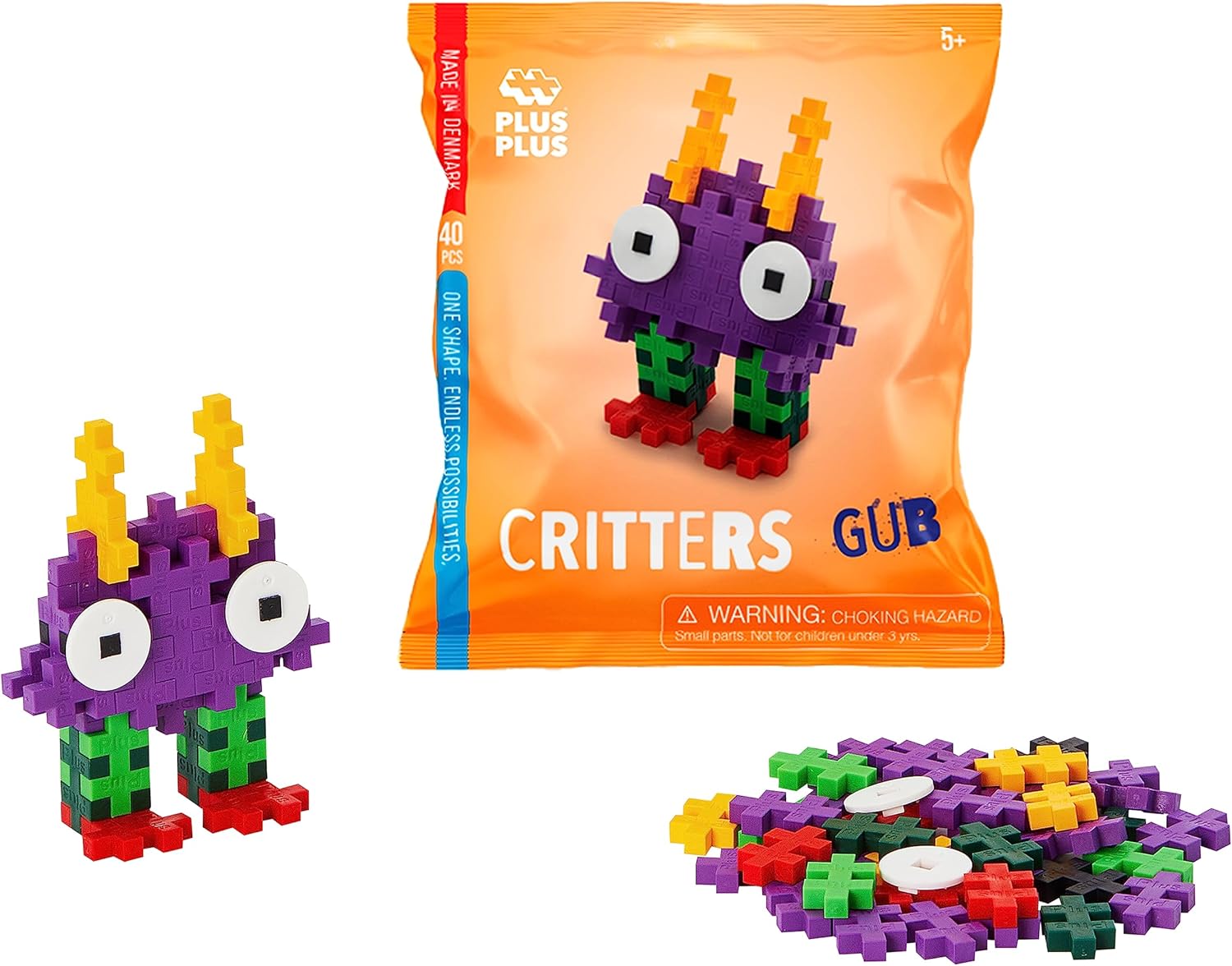 Plus-Plus Critters Gub 3D puzzle building block set 40 interlocking pieces STEM toy