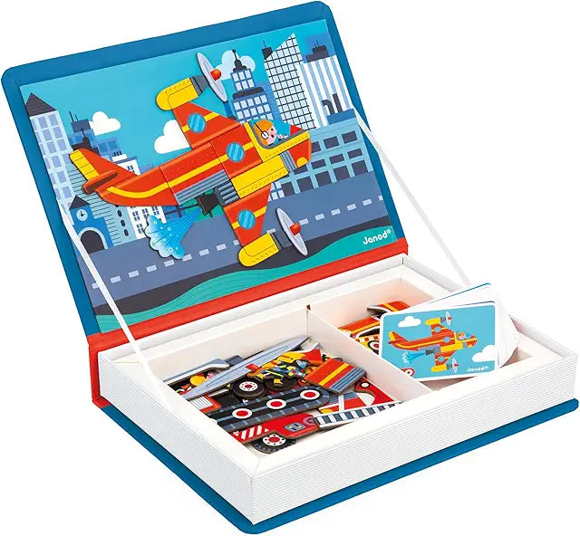 Janod MagnetiBook Firefighters 60 piece magnetic educational game kids ages 3+