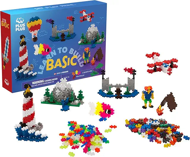 Plus-Plus Learn to Build Basic Mix 400 piece interlocking building blocks STEM toy for kids