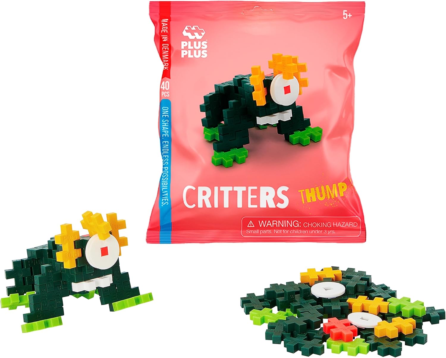 Plus-Plus Critters Thump 3D puzzle building block set 40 interlocking pieces STEM toy