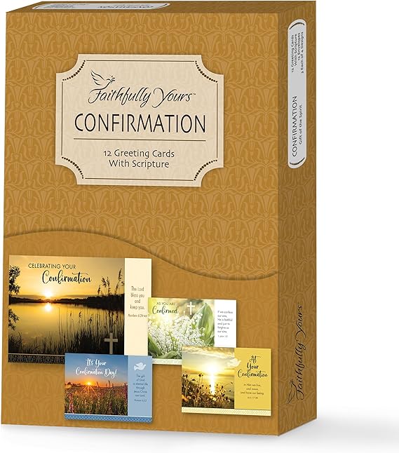 Confirmation Gift of the Spirit with Biblical Scripture Verses (Box of 12 Greeting Cards with Envelopes)