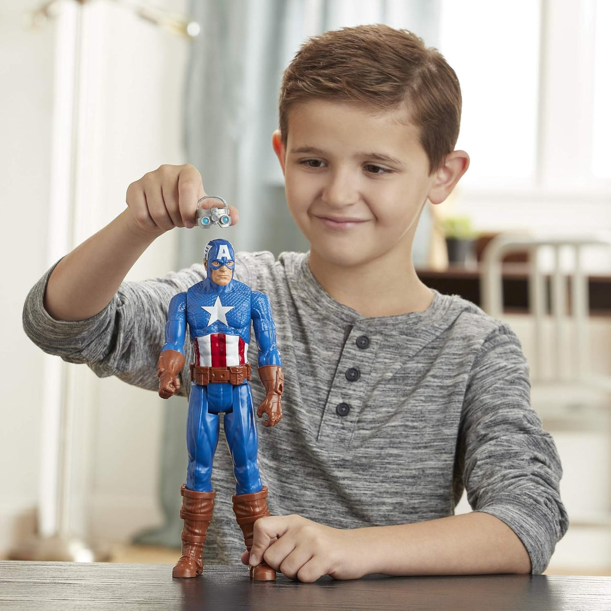 Captain America, 12-Inch Toy, with Launcher - Avengers Marvel Titan Hero Series Blast Gear