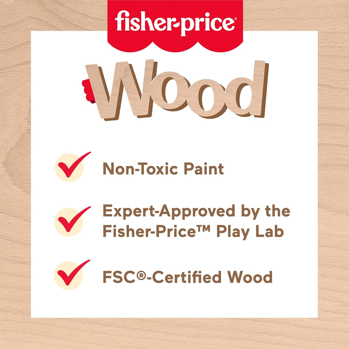 Fisher-Price Wood Preschool Toy Flower Puzzle Blocks, 38-Piece Wooden Stacking Set for Developmental Play Kids Ages 3+ Years