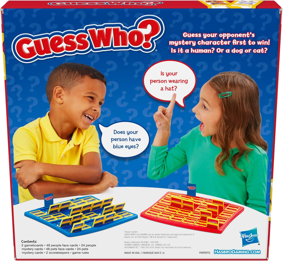 Guess Who? Board Game, with People and Pets Cards, The Original Guessing Game for Kids, Ages 6 and Up (Amazon Exclusive)