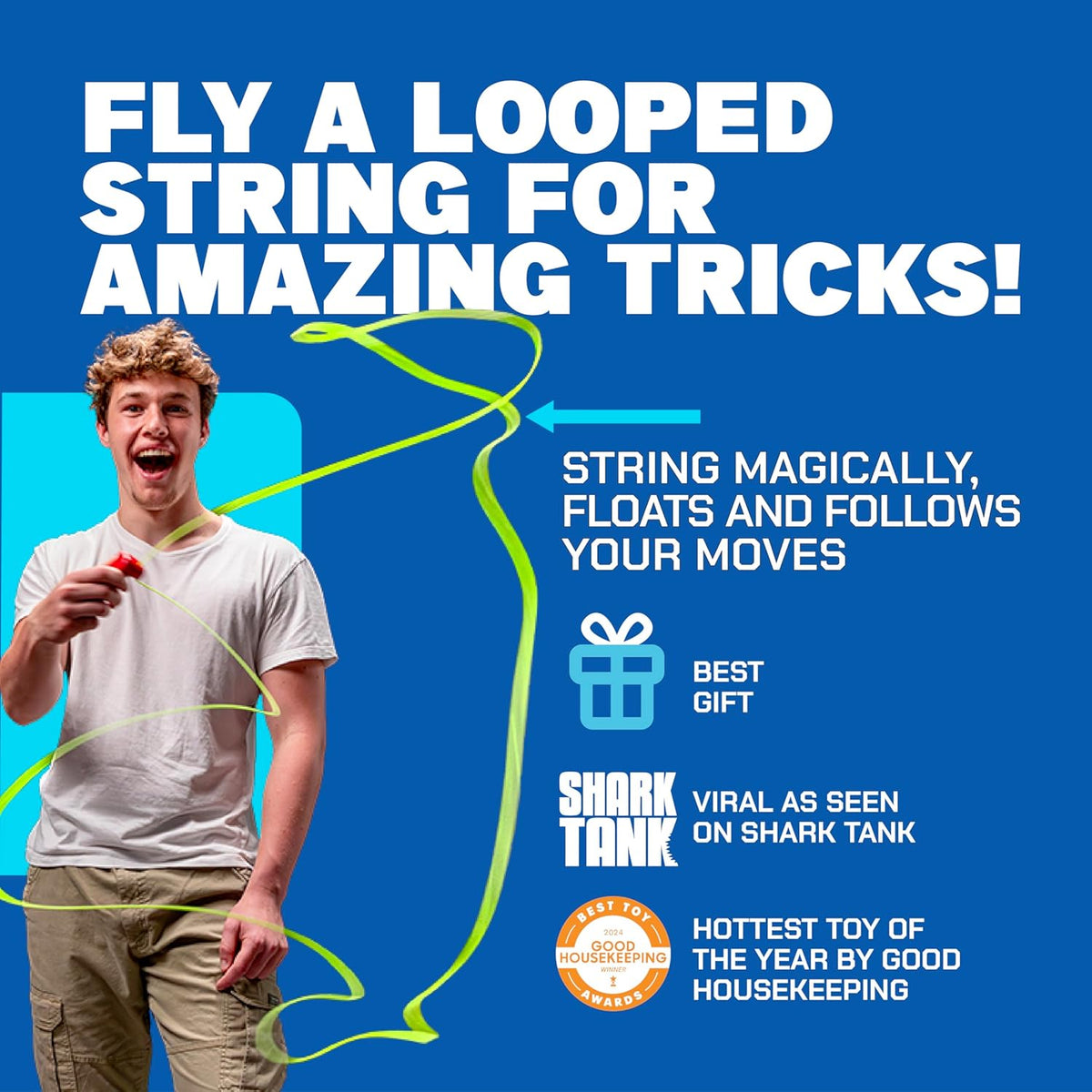 ZipString Original - As Seen on Shark Tank - Classic Rope Launcher Toy, Perfect for Kids & Adults - Fly a String Loop in The Air for Endless Tricks & Fun, Wonderment Awaits - Fidget Toy STEM Toy
