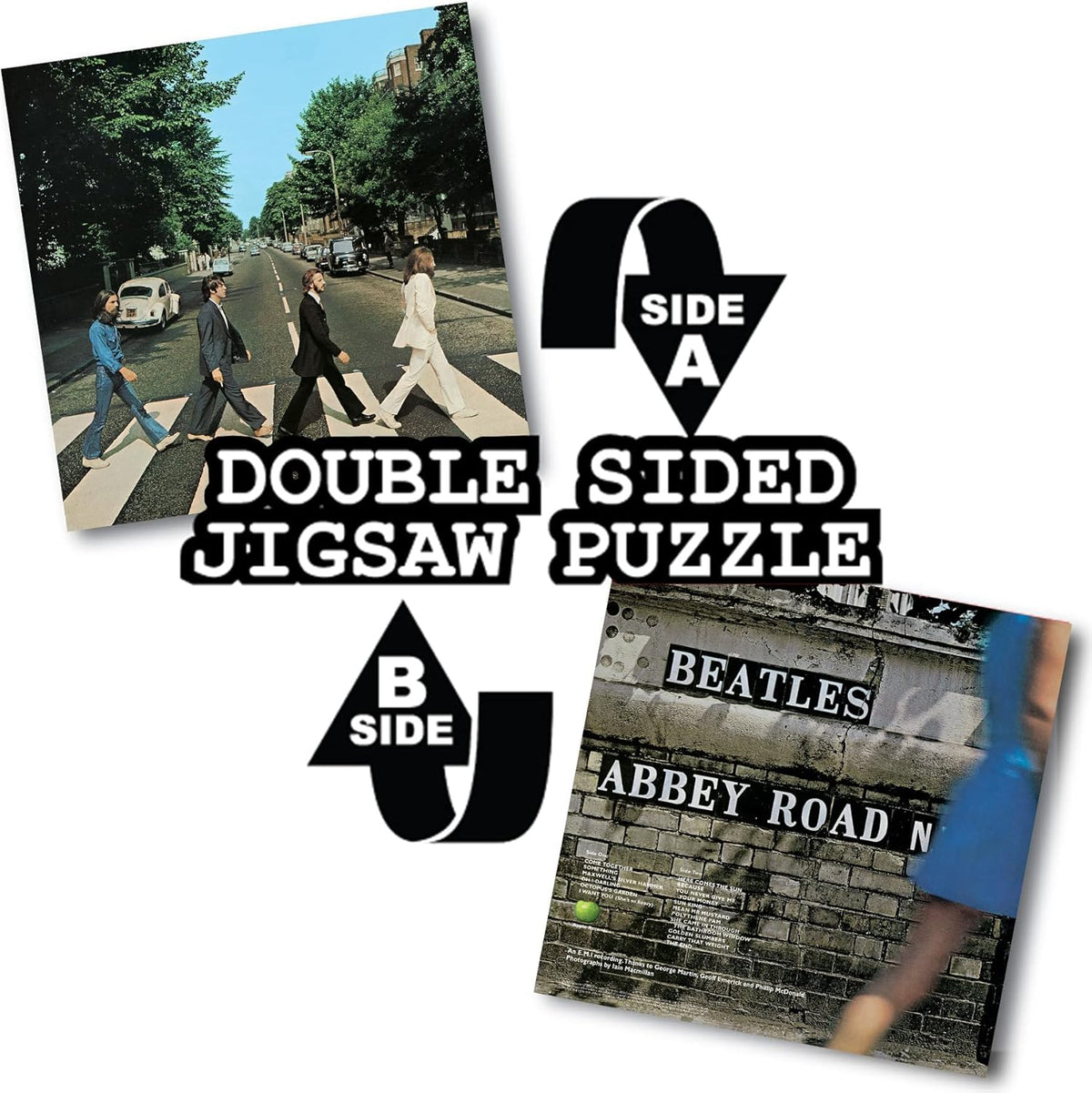 The Beatles Abbey Road Double Sided Album Art 1000 Piece Jigsaw Puzzle