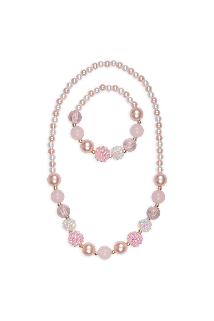 Great Pretenders Pinky Pearl Necklace and Bracelet Set girls dress-up jewelry