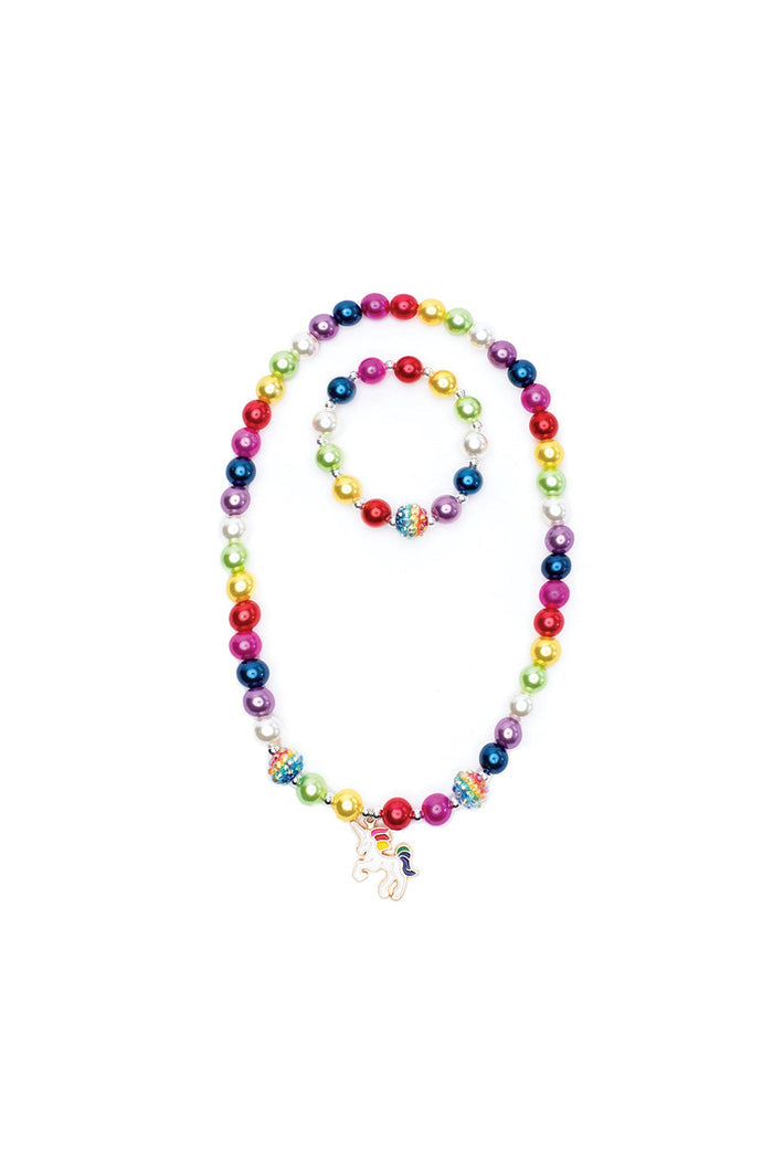 Great Pretenders Gumball Rainbow Necklace and Bracelet Set girls dress-up