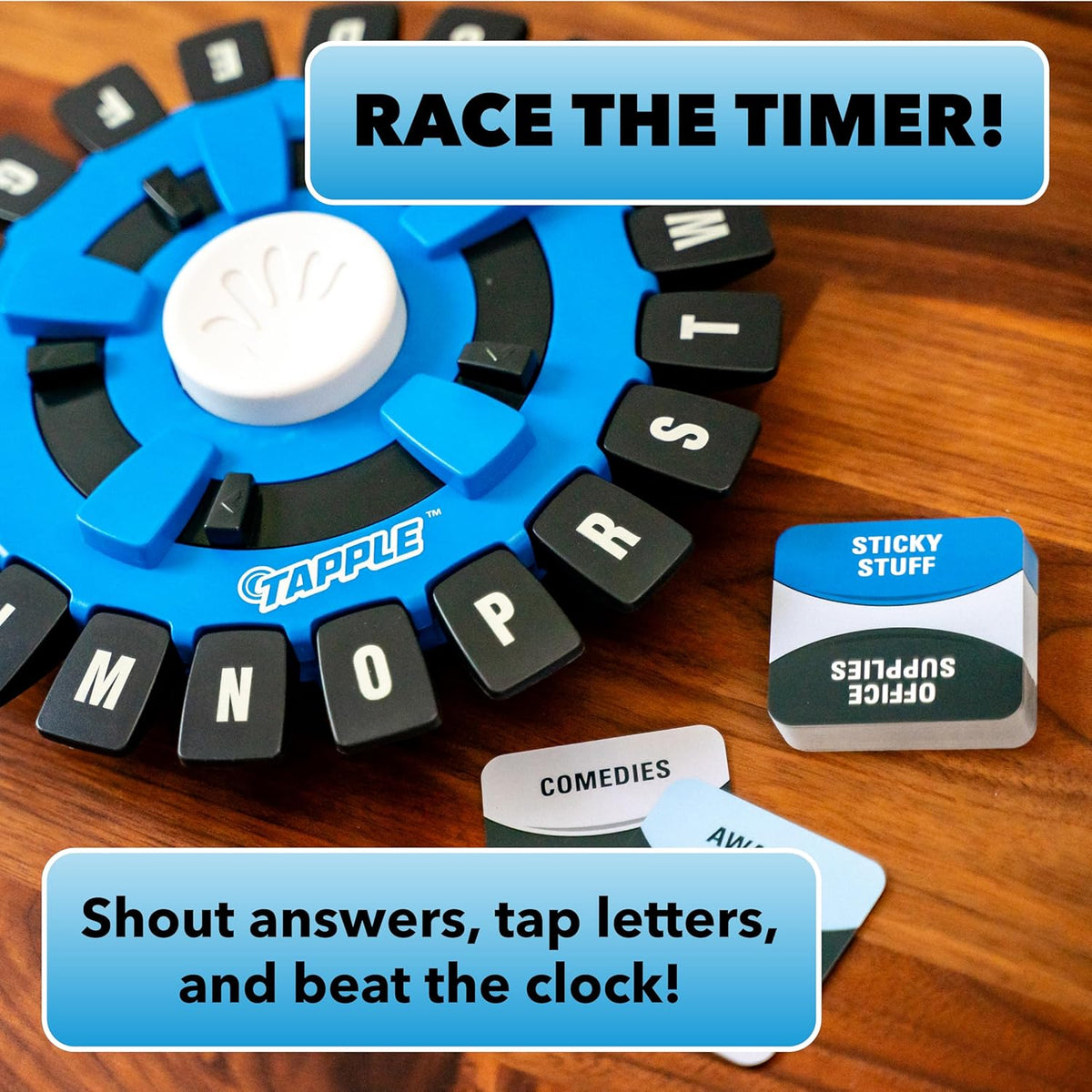 The Original TAPPLE, The Fast-Paced Family Board Game, Choose a Category & Race Against the Timer to be the Last Player, Learning Word Game for Ages 8 & Up, 2-8 Players, 15-20 Minute Play Time