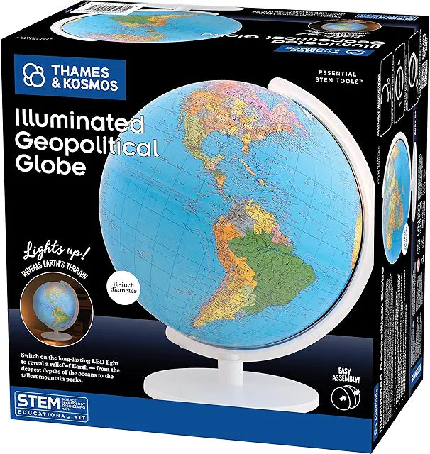 Thames & Kosmos Illuminated Geopolitical Globe - 10" STEM Tool