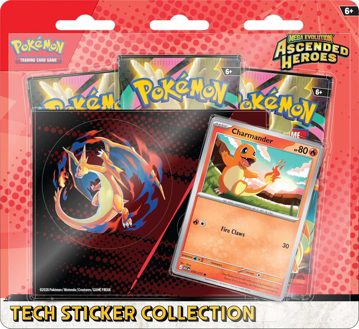 Mega Evolution — Ascended Heroes Tech Sticker Collection and booster packs - Charmander