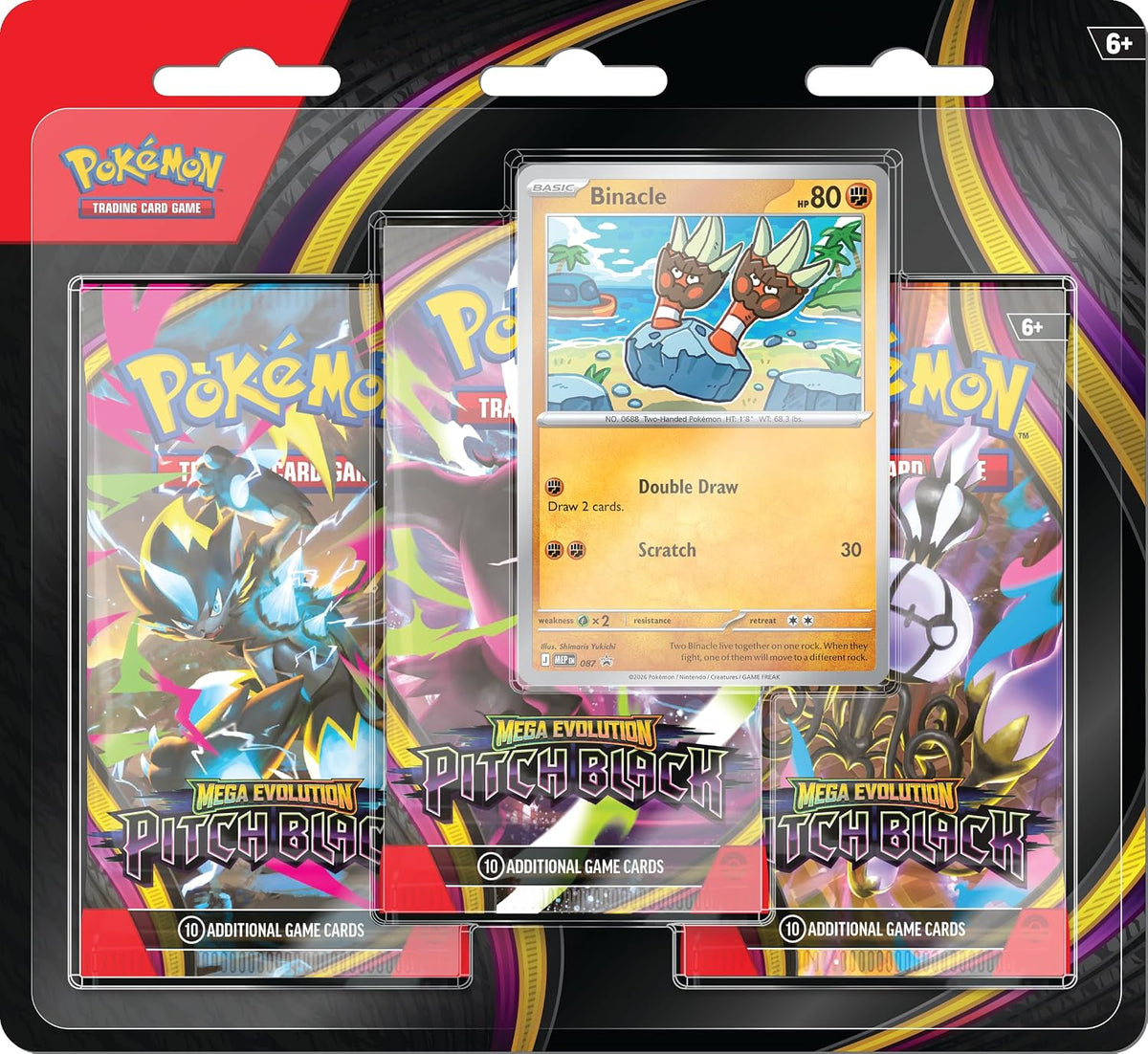 Pokémon TCG: Mega Evolution—Pitch Black 3 Booster Pack Blister
