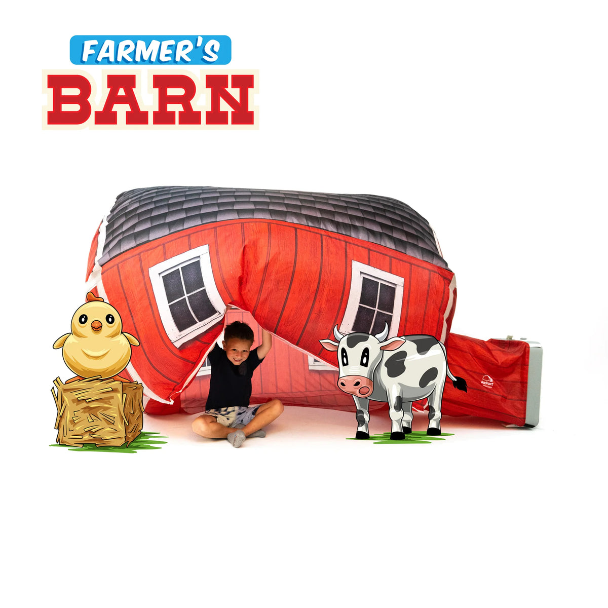 AirFort Firetruck - Original Patented Inflatable Fort for Kids - Build a Fort in 30 Seconds - Play Tent Ages 3-14