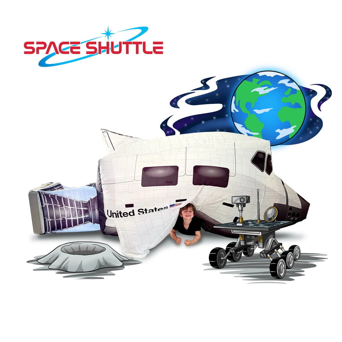 AirFort Space Shuttle - Original Patented Inflatable Fort for Kids - Build a Fort in 30 Seconds - Play Tent Ages 3-14