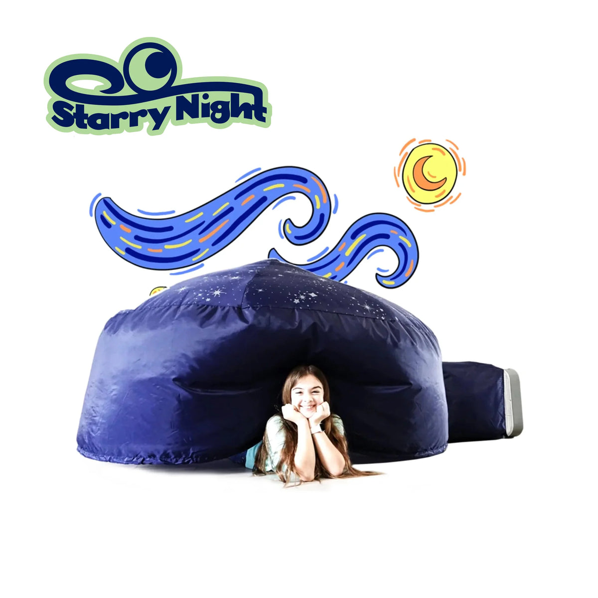 AirFort Starry Night - Original Patented Inflatable Fort for Kids - Build a Fort in 30 Seconds - Play Tent Ages 3-14