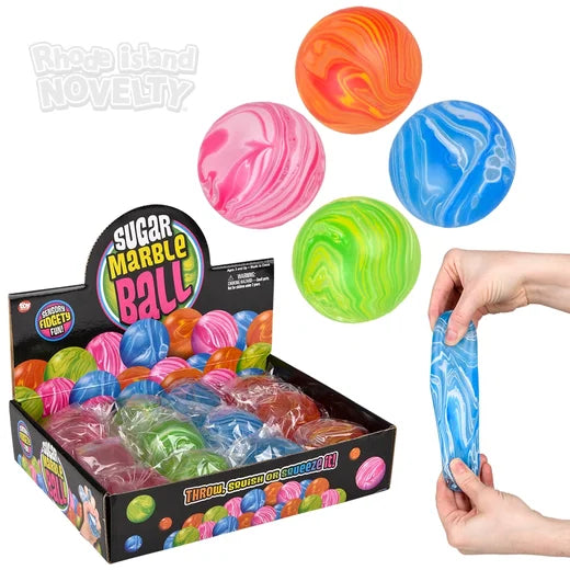 2.4" Marble Squeezy Sugar Ball - Assorted Colors