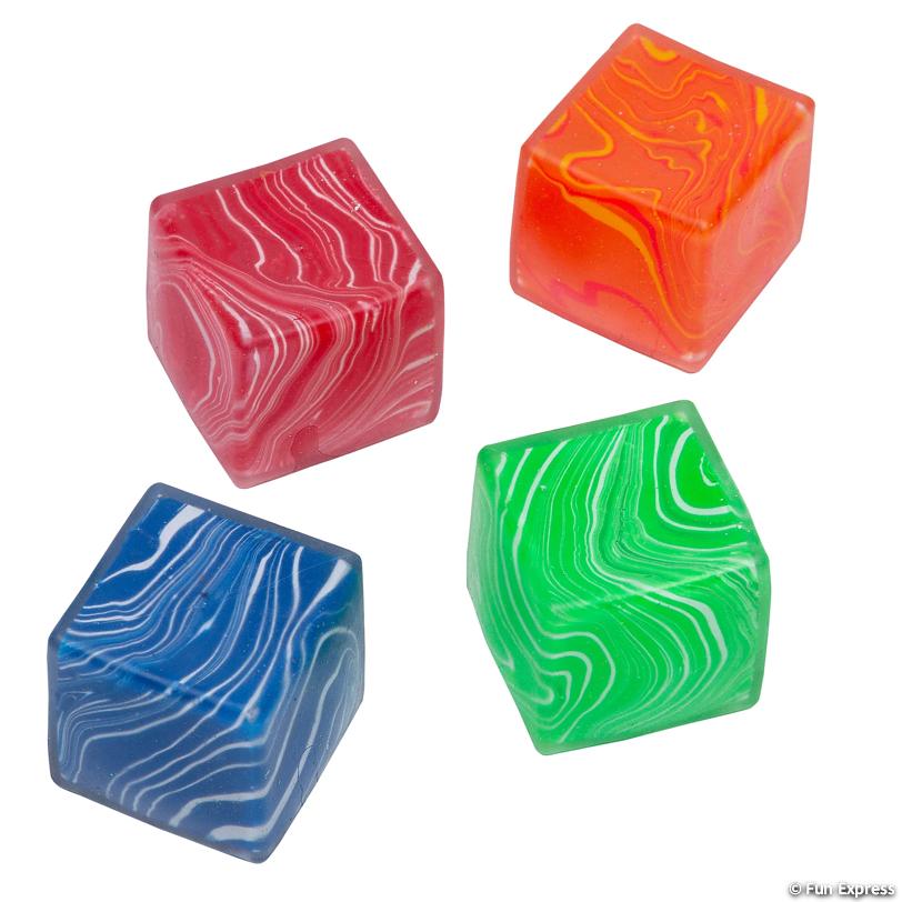 Bright Color Marbleized Cube Maltose Squeeze Toy