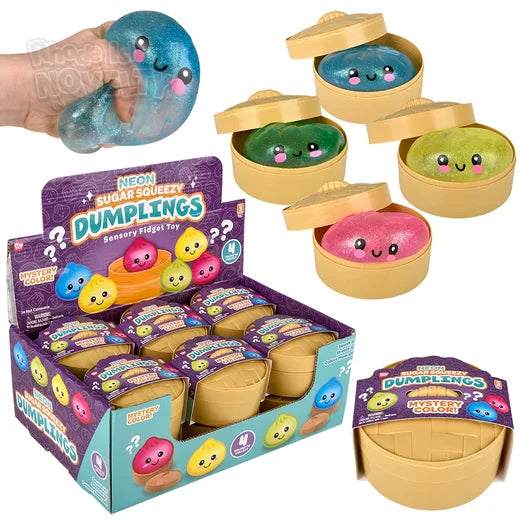 3" Sugar Squeezy Surprise Neon Dumpling - Assorted Neon Colors
