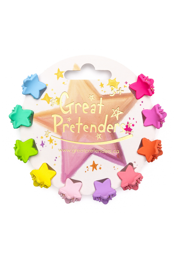 Great Pretenders Rainbow Star Mini Hair Clips girls dress-up hair accessory rainbow