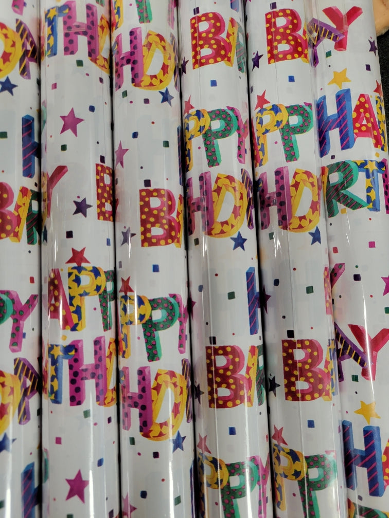 Happy Birthday Wrapping Paper Roll