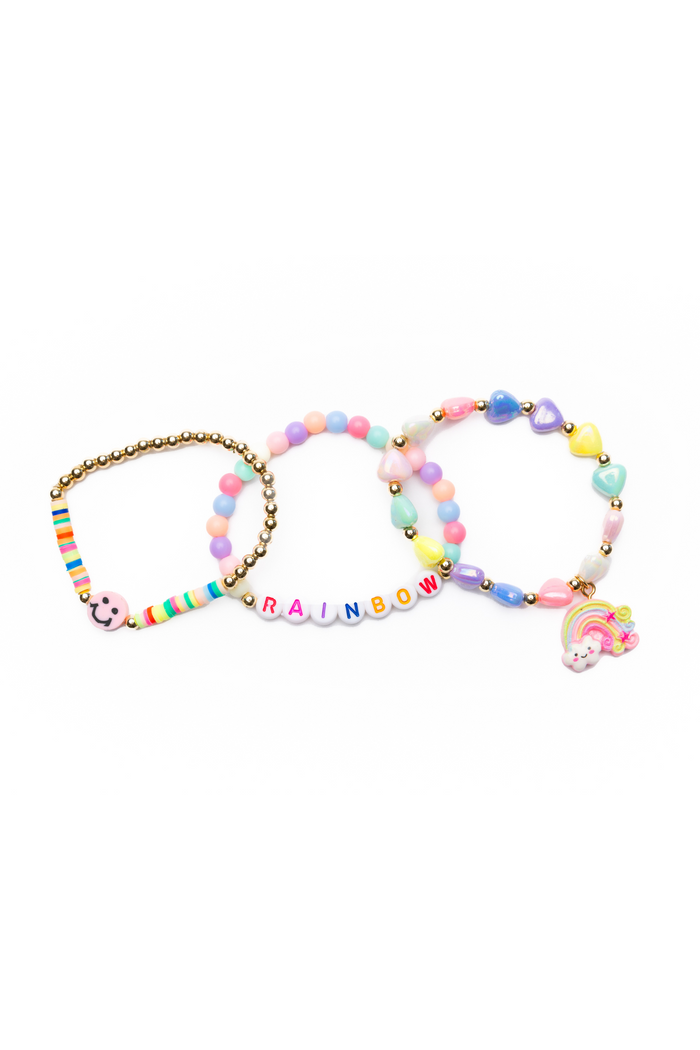 Great Pretenders Rainbow Smiles Bracelet Set girls dress-up jewelry rainbow