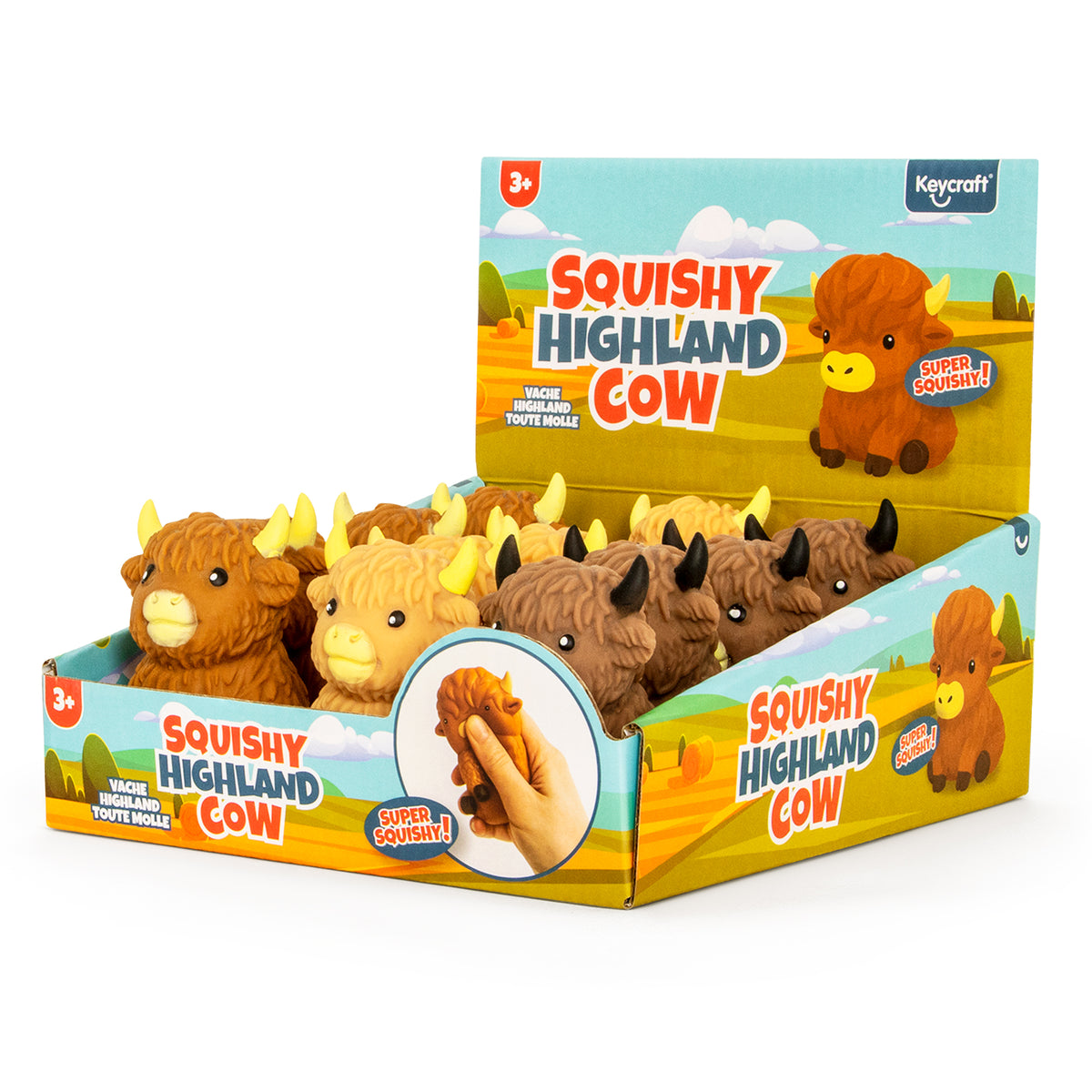 Keykraft Squishy Highland Cow squishy toy assorted colors animal