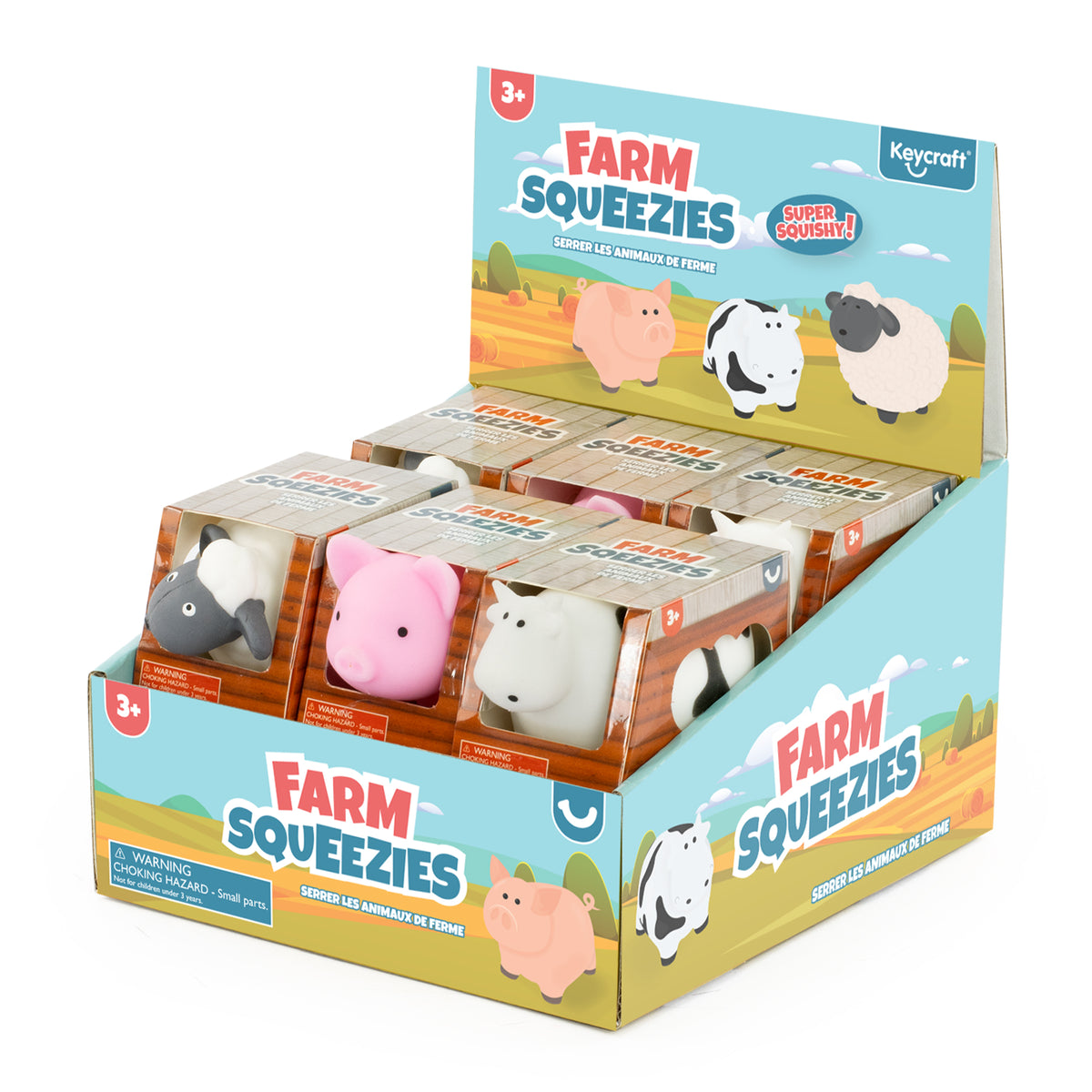 Keykraft Farm Squeezies squishy farm animal toy assorted styles