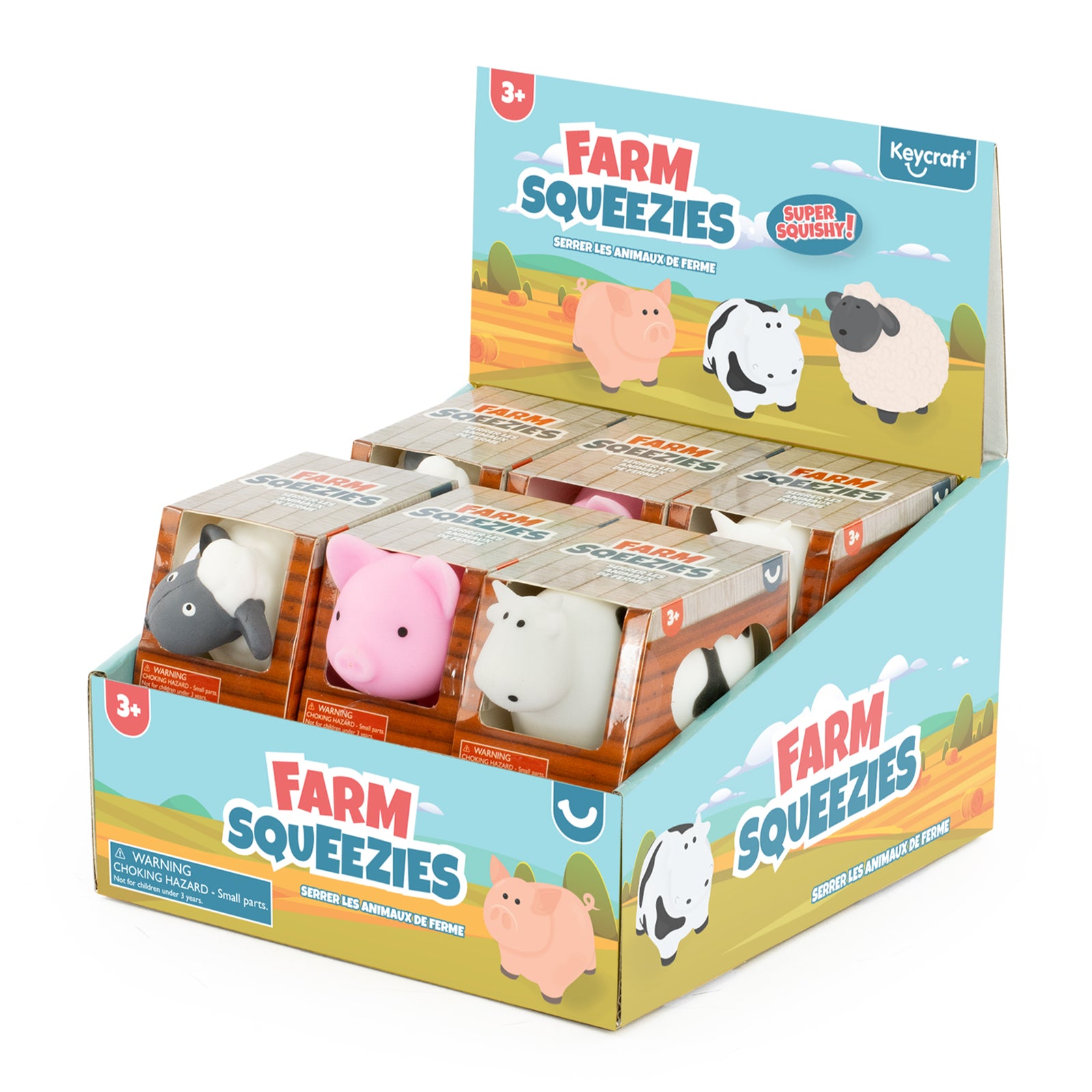 Keykraft Farm Squeezies squishy farm animal toy assorted styles