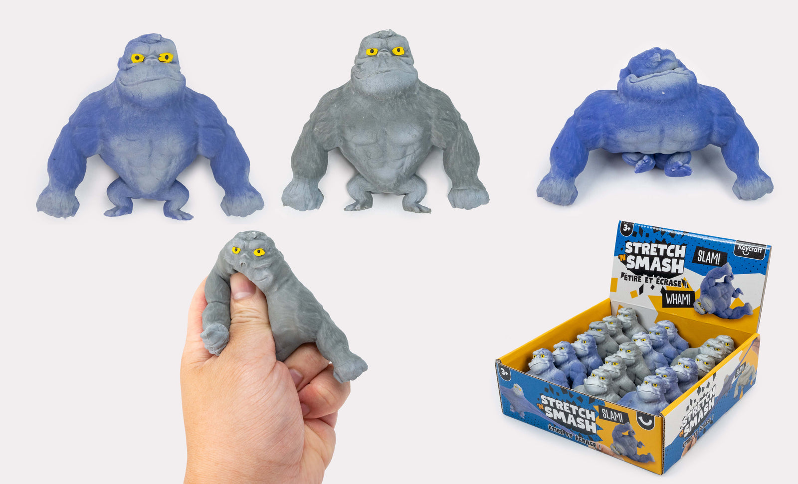 Keykraft Mini Stretch Smash Gorilla stretchy toy assorted colors pocket size