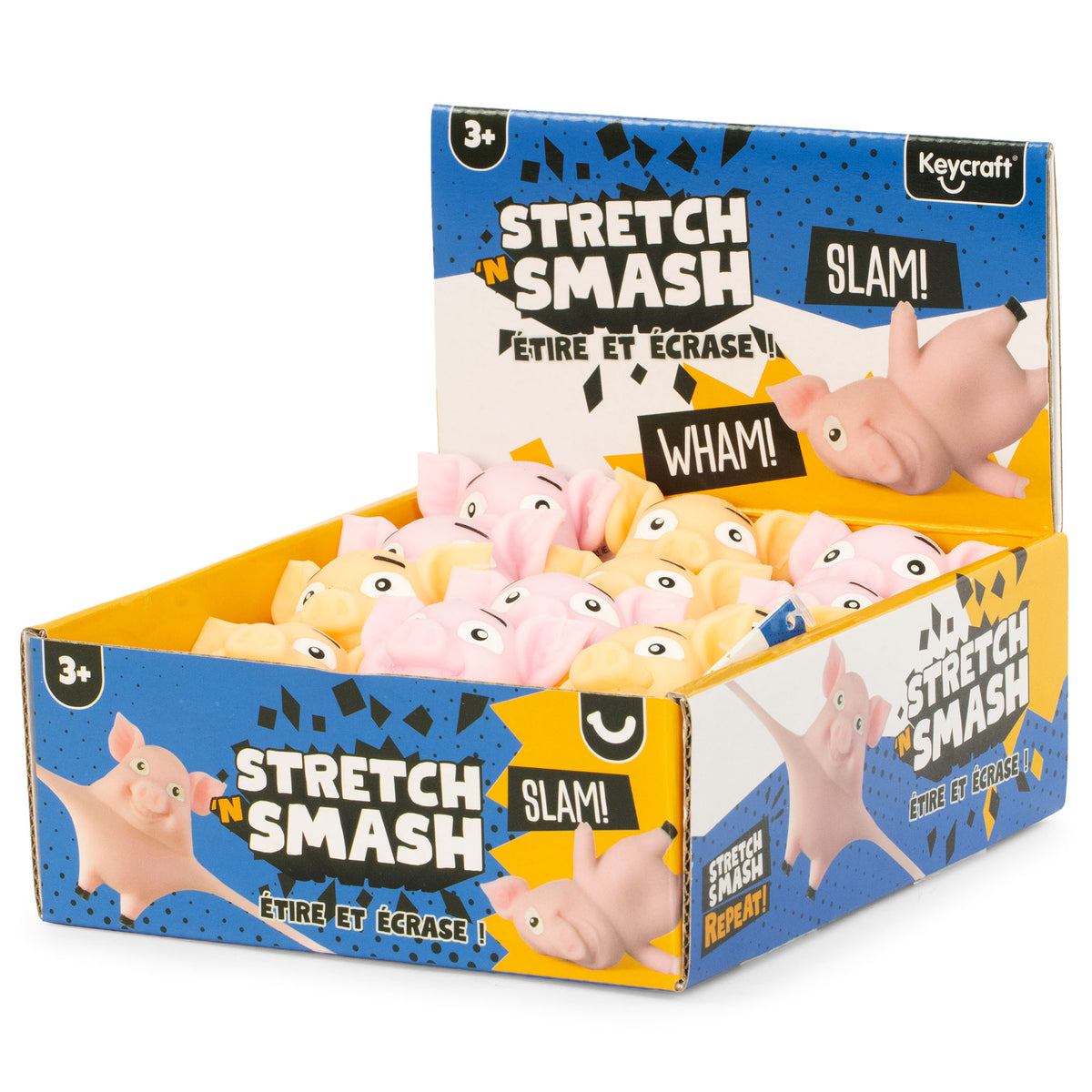 Keykraft Stretch n Smash Mini Pig stretchy toy assorted colors