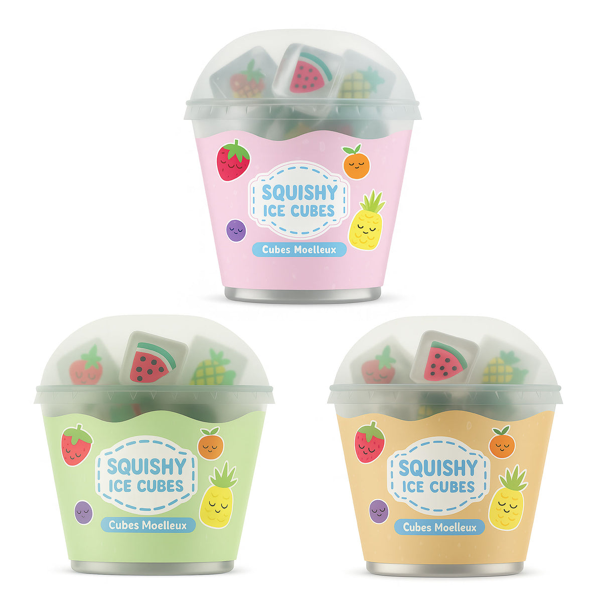 Keykraft Squishy Ice Cubes 6pc set assorted styles stress relief fidget