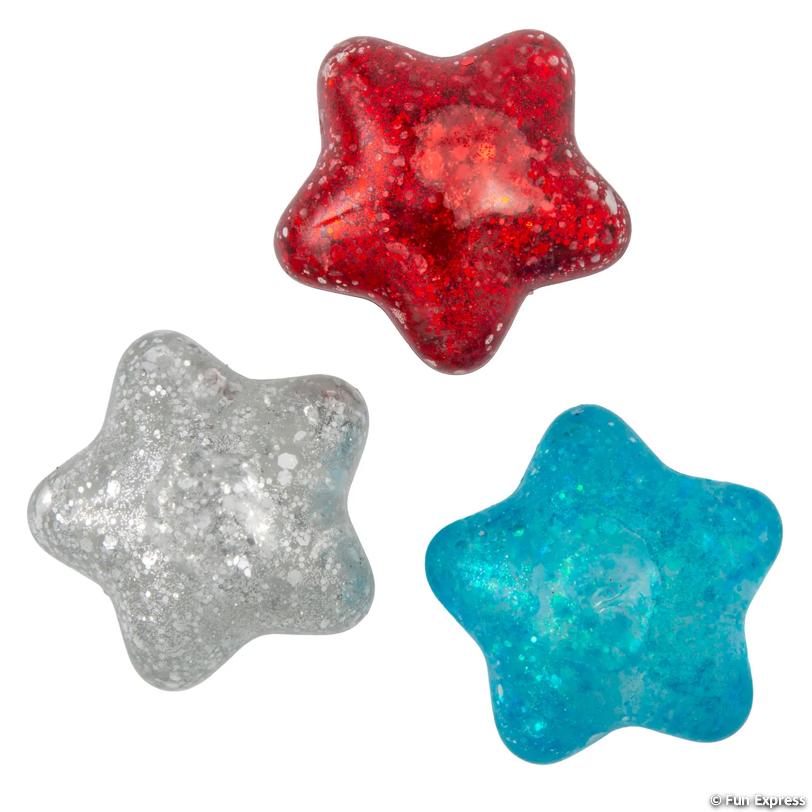 Patriotic Glitter Star-Shaped Maltose Squeeze Toy